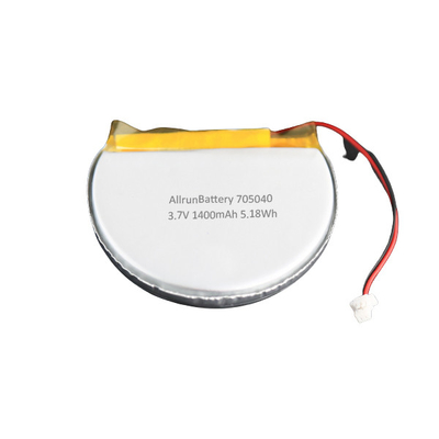 Custom 3.7V 1400mAh Round LiPo Battery Cell 705040 With High Level Capacity