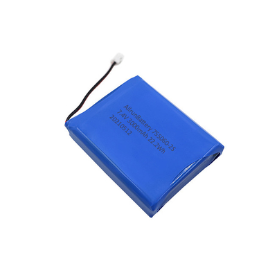 2S1P 7.4V 3000mAh Medical Lithium Battery Pack Powerful Rechargeable