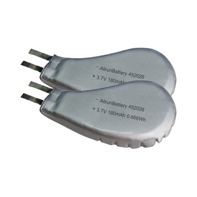 452026 3.7 V 180mAh LiPo Battery Custom Rechargeable Li Polymer Battery Wearable
