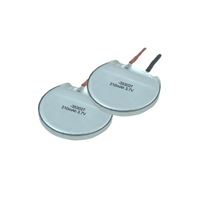 Custom Powerful Safe Round LiPo Battery 3.7V 210mAh For Electric Toothbrushes
