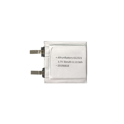 3.7V 30mAh LiPo Battery 1mm Ultra Thin Li Polymer Battery Cell 012323