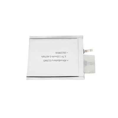 Smart Cards Ultra Thin LiPo Battery 110mAh 3.7V Long Cycle Life Battery