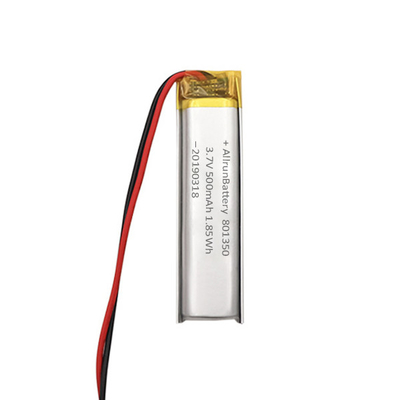 3.7V 500mAh 801350 Custom Li Ion Battery Ultra Narrow For Reading Pens