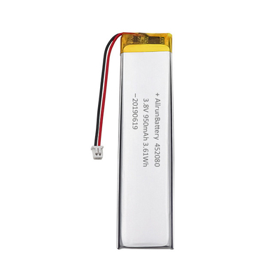 Wearable Electronics Ultra Narrow LiPo Battery 3.8V 950mAh 452080