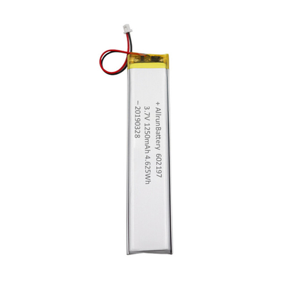 Light Ultra Narrow 1C Custom LiPo Battery 3.7V 1250mAh 602197