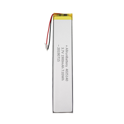 1900mAh 3.7 V Custom LiPo Battery Ultra Narrow Rechargeable High Reliability