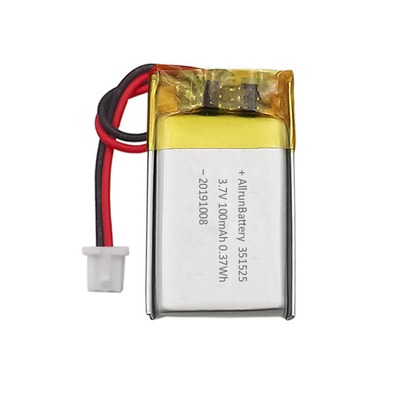 0.37Wh 3.7V 100mAh Mini LiPo Battery Rechargeable Custom 351523