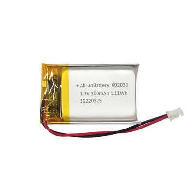 Light Rectangle Lithium Polymer Battery 602030 LiPo Battery 3.7V 300mAh