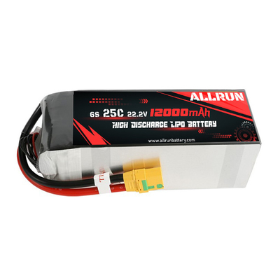 RC 25C 6S 12000mAh LiPo Battery 22.2V High C Rate Battery Pack