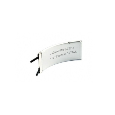 1C 3.7 V LiPo Rechargeable Battery 210mAh Curved Lithium Polymer Battery