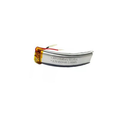 Powerful Curved Lithium Polymer Battery 601456 3.7 V 450mAh LiPo Battery