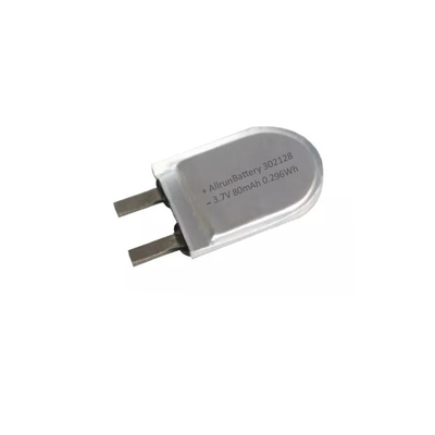 302128 3.7 V 80mAh 1C Charge Current Custom Lithium Polymer Battery, U Shape Novel LiPo Battery