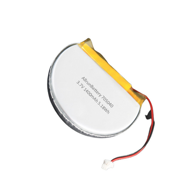 Custom 3.7V 1400mAh Round LiPo Battery Cell 705040 With High Level Capacity