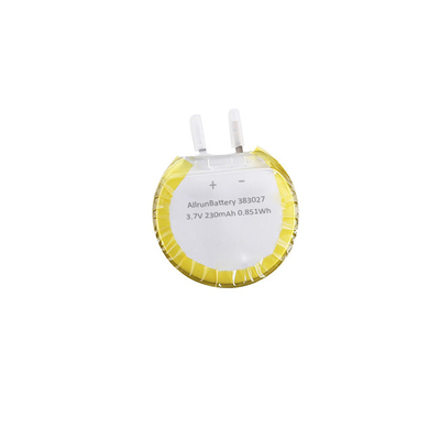 Custom Round LiPo Battery Cell 3.7V 230mAh 383027 With Unique Shapes