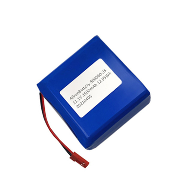 Square 3500mAh 11.1 V Medical Lithium Battery Pack Rechargeable