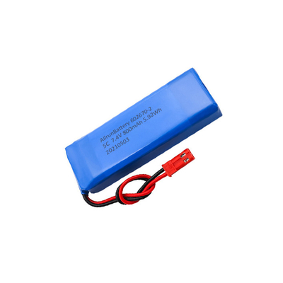 5C Medical Lithium Battery 2S1P 7.4 V 800mAh LiPo Battery Pack